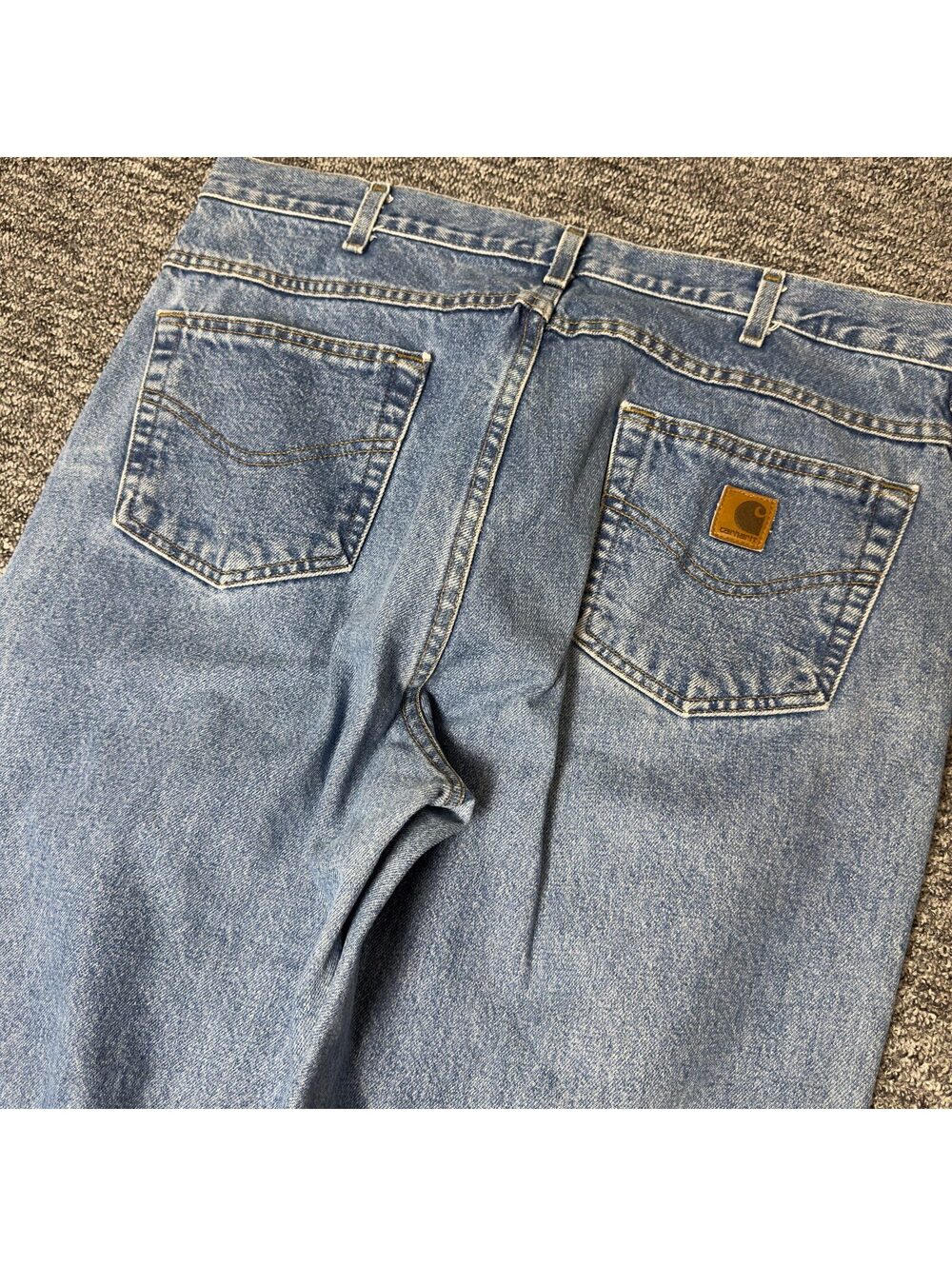 Carhartt Relaxed Fit Jeans Mens 38x34 Light Wash Workwear